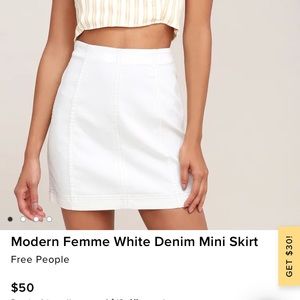 Modern Femme White Denim Mini Skirt